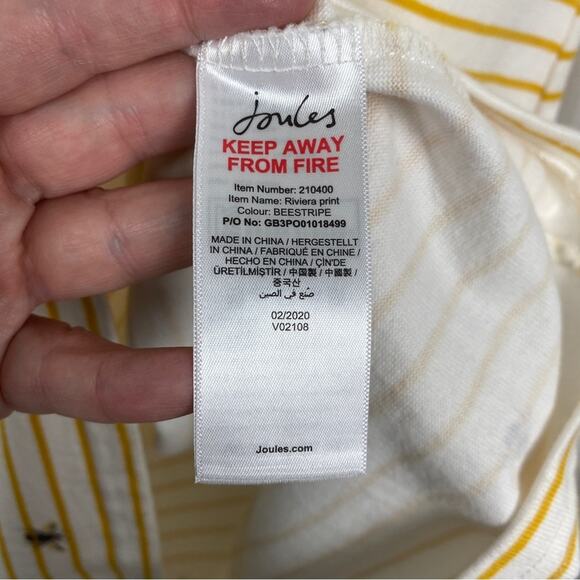 Joules Cream&Yellow Riviera Dress in Beestripe Sz.10 - Picture 12 of 15